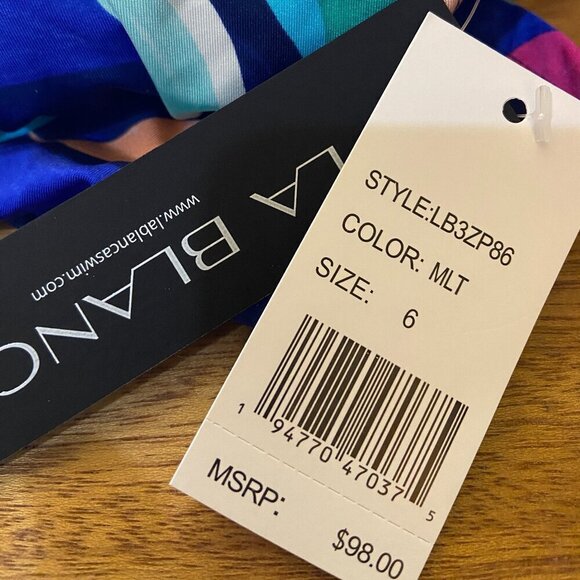 **La Blanca** Women's Bandeau Tankini Swimsuit Top 6 NWT - Picture 4 of 5